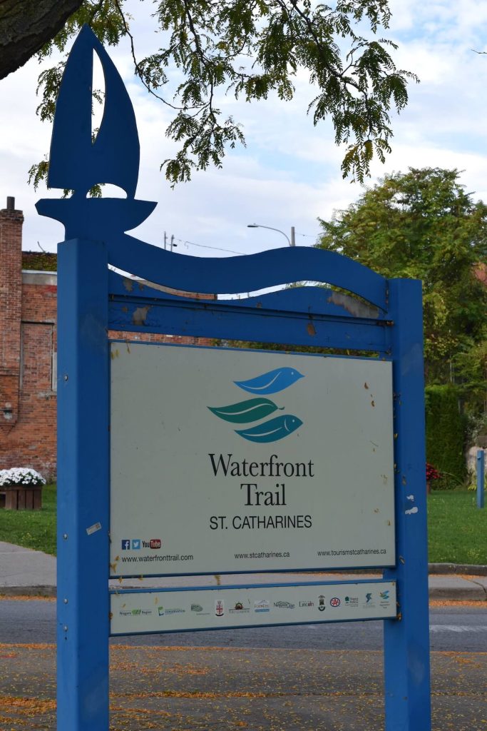 St Catharines Waterfront Trail sign at Port Dalhousie