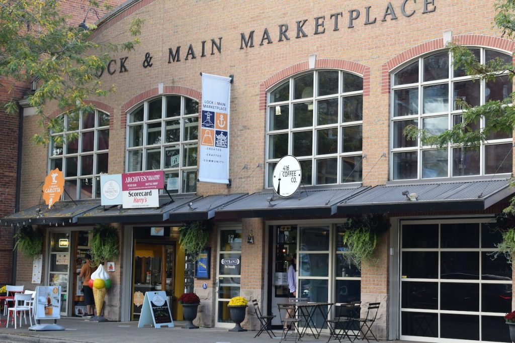 Street view of the Lock & Main Marketplace in Port Dalhousie