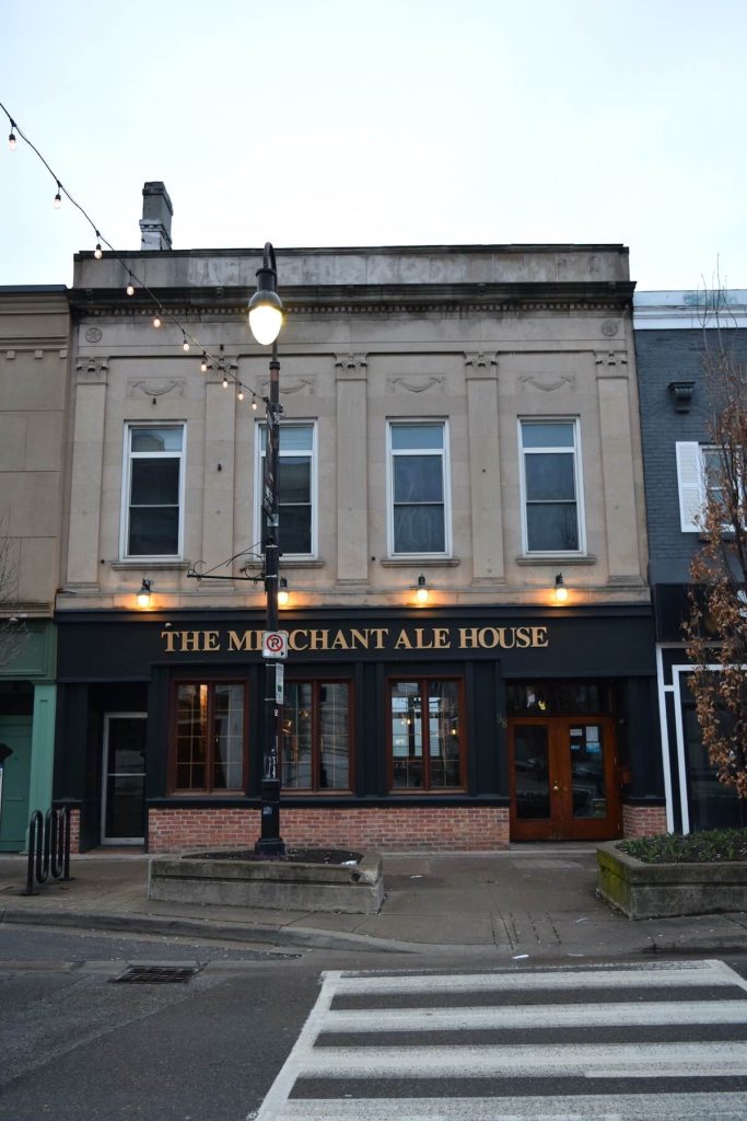 Street view of Merchant Ale House in St. Catharines, Ontario